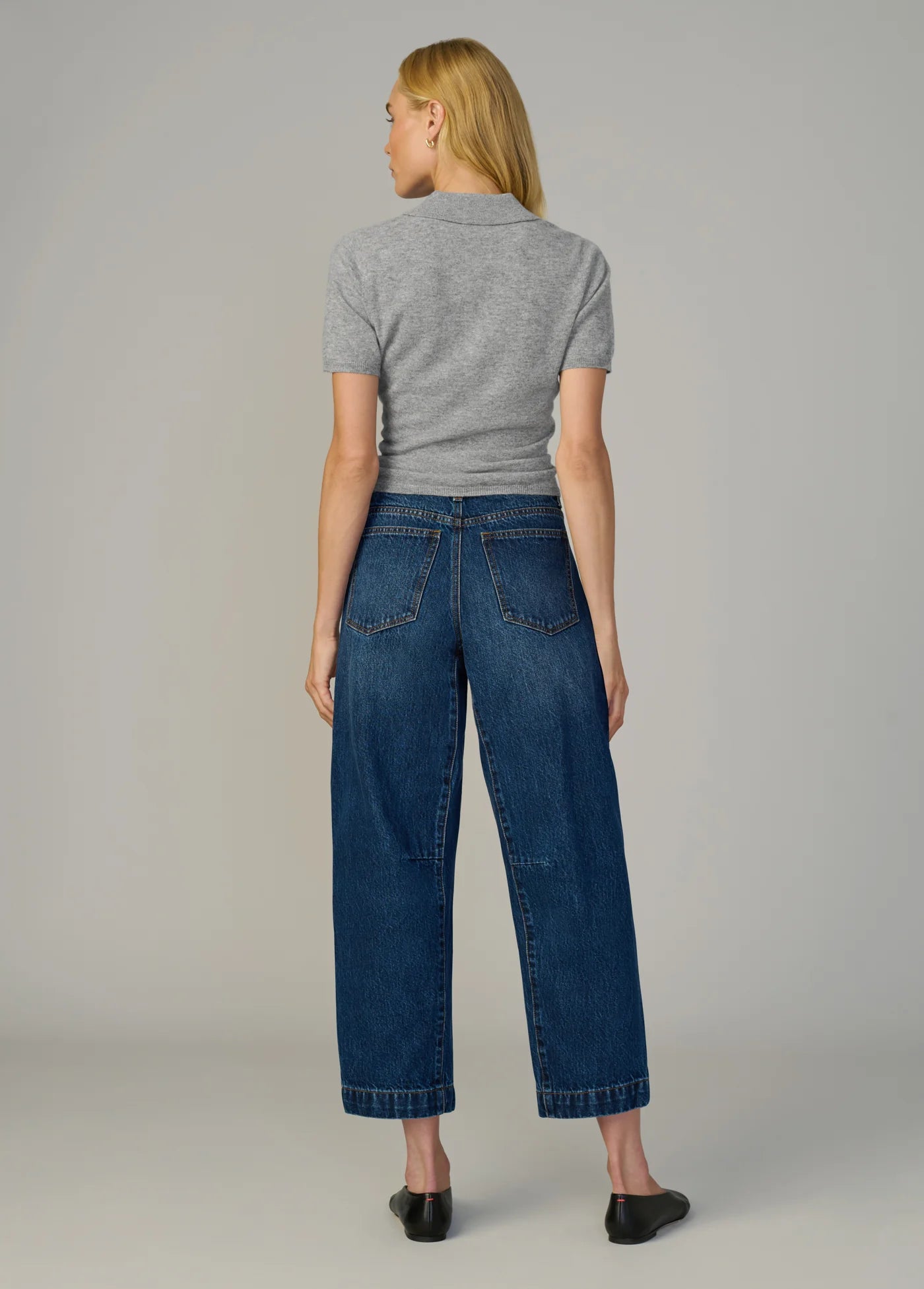 THE CASHMERE SHORT SLEEVE POLO SWEATER