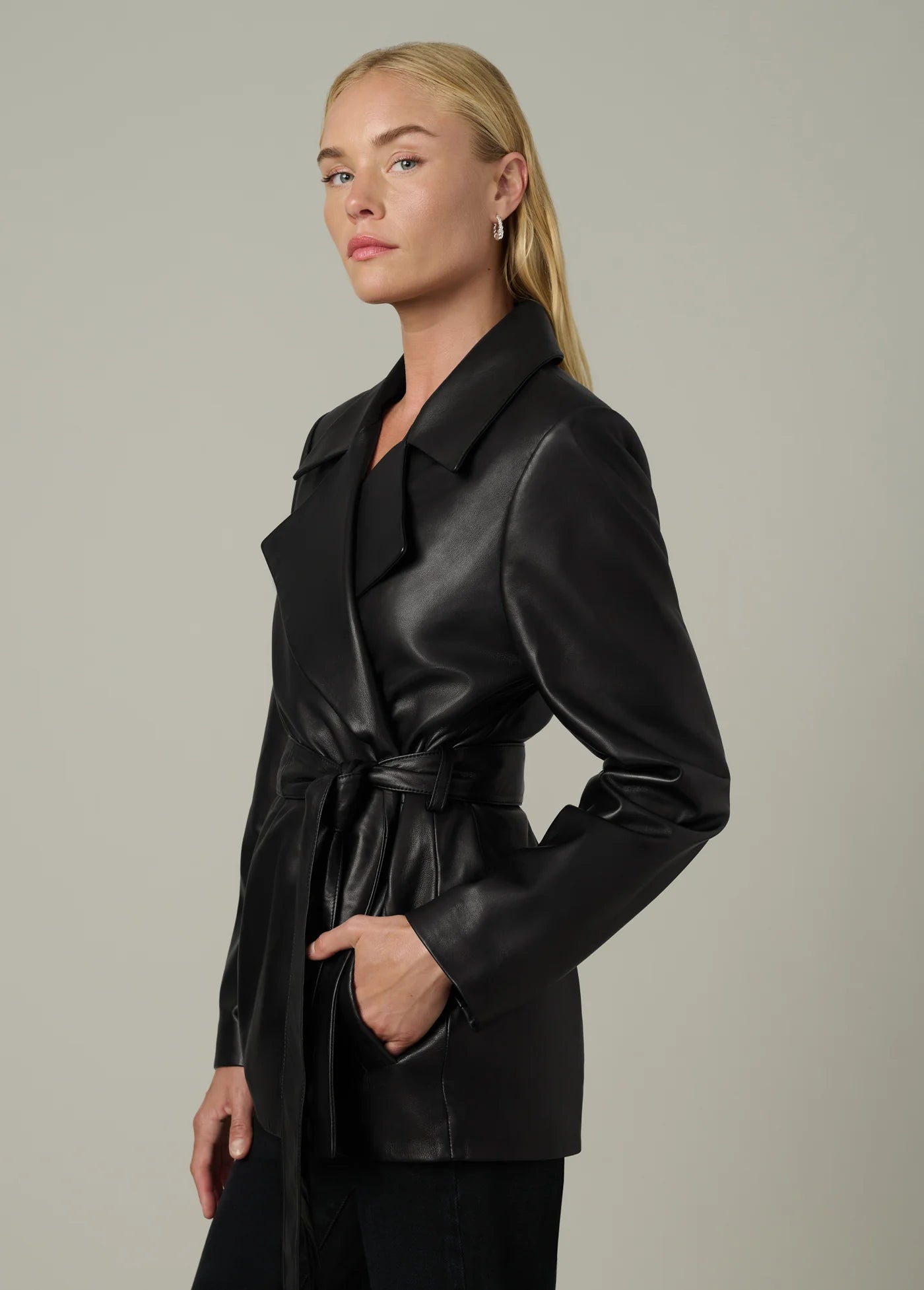THE ROMA BELTED LEATHER JACKET