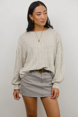 Tate Knit Sweater in Oatmeal