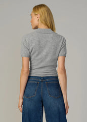 THE CASHMERE SHORT SLEEVE POLO SWEATER