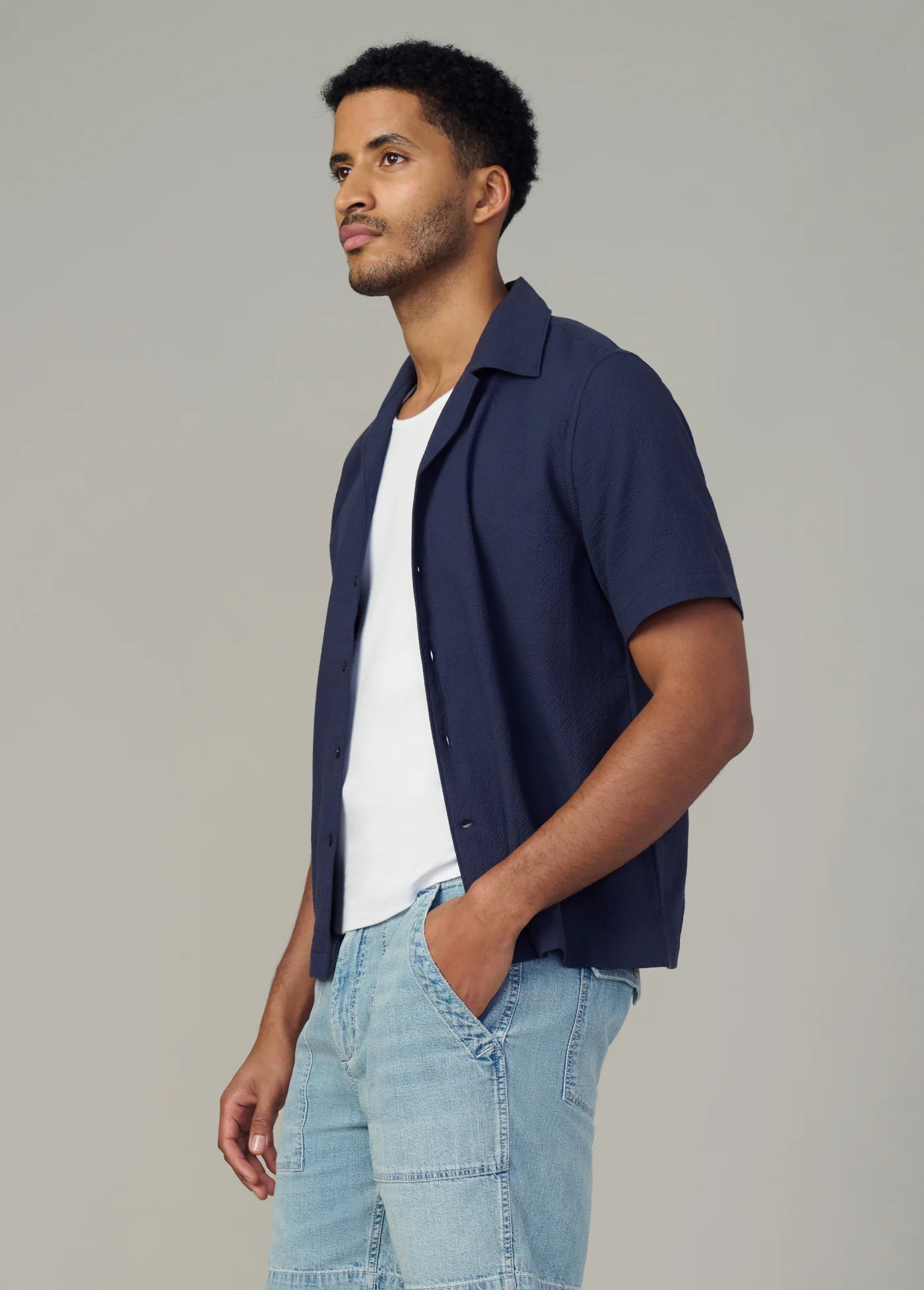 SHORT SLEEVE SEERSUCKER CAMP SHIRT