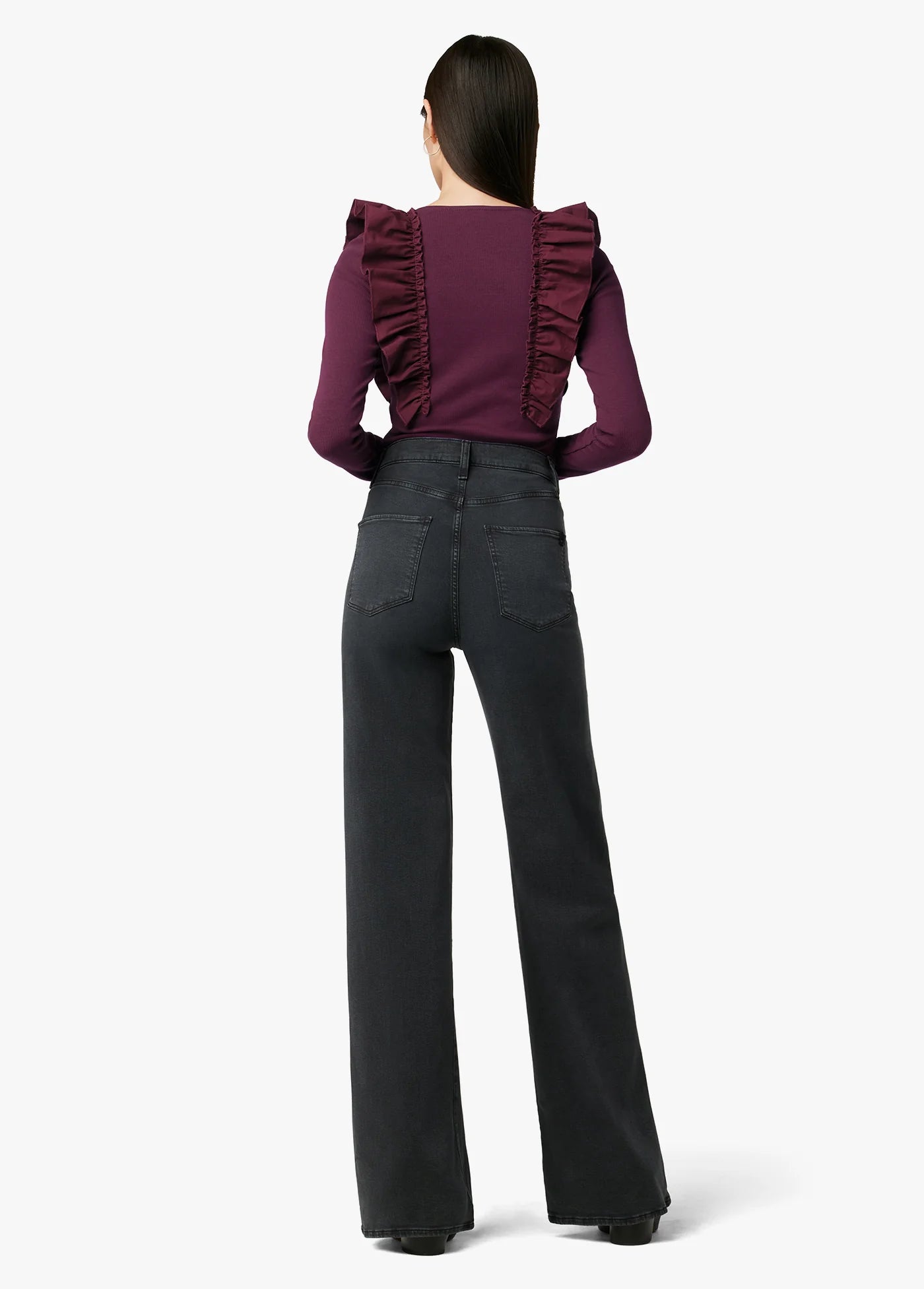 THE LIV RUFFLE LS KNIT TOP