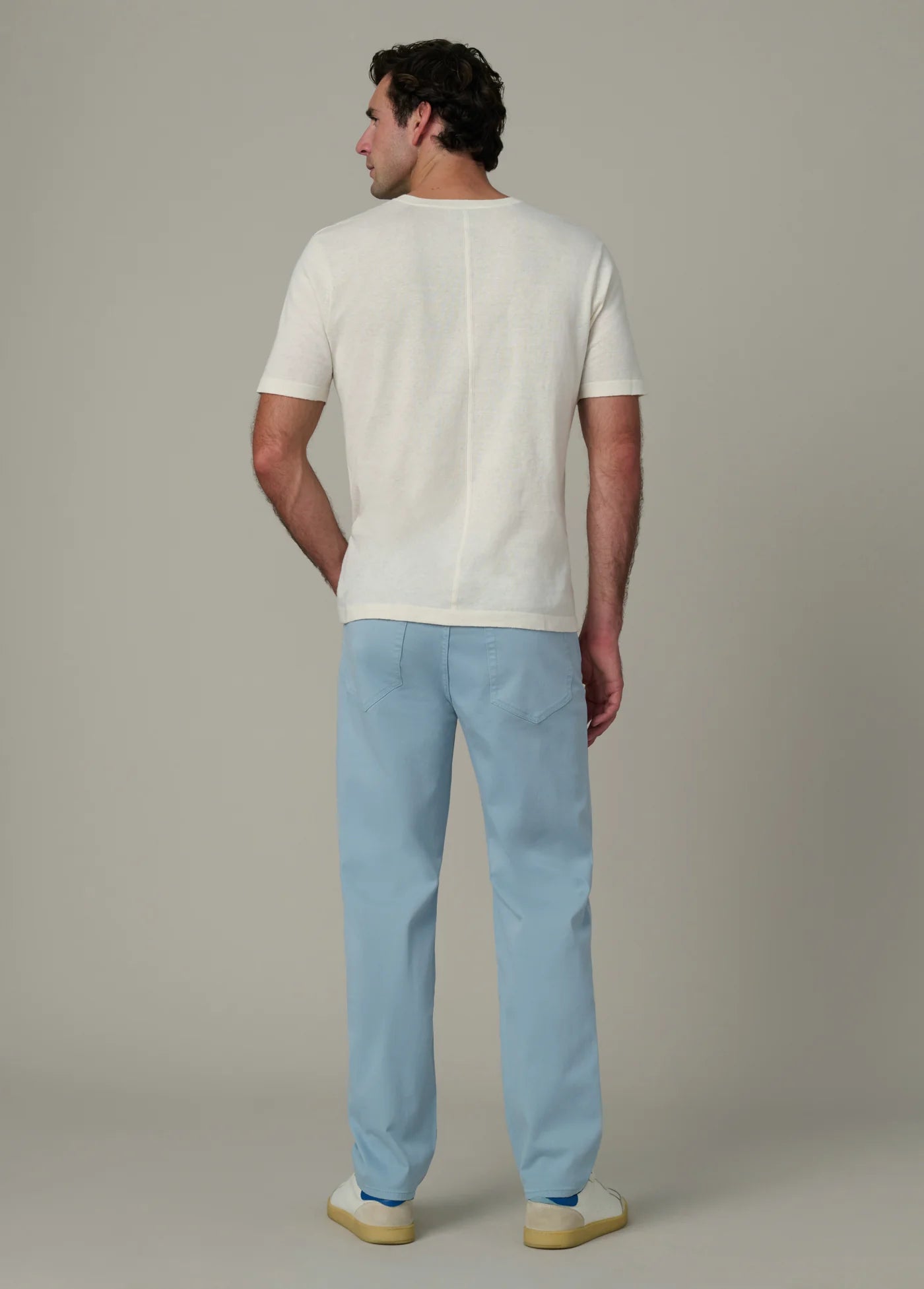 SHORT SLEEVE LINEN COTTON HENLEY