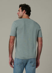 SHORT SLEEVE LINEN COTTON HENLEY