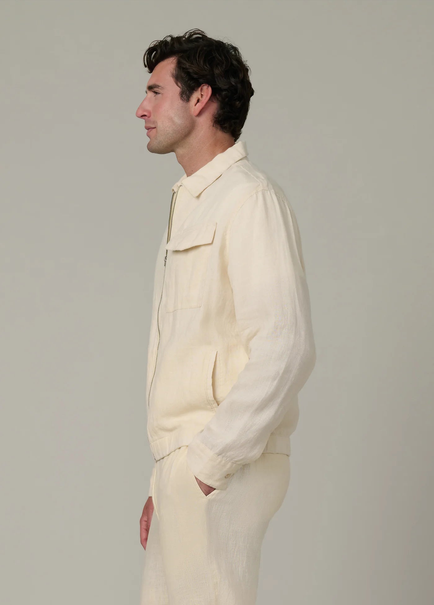 LINEN ZIP JACKET