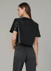 THE BOXY VEGAN LEATHER TEE