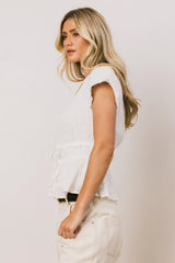 Anya Textured Blouse in Off White FINAL SALE