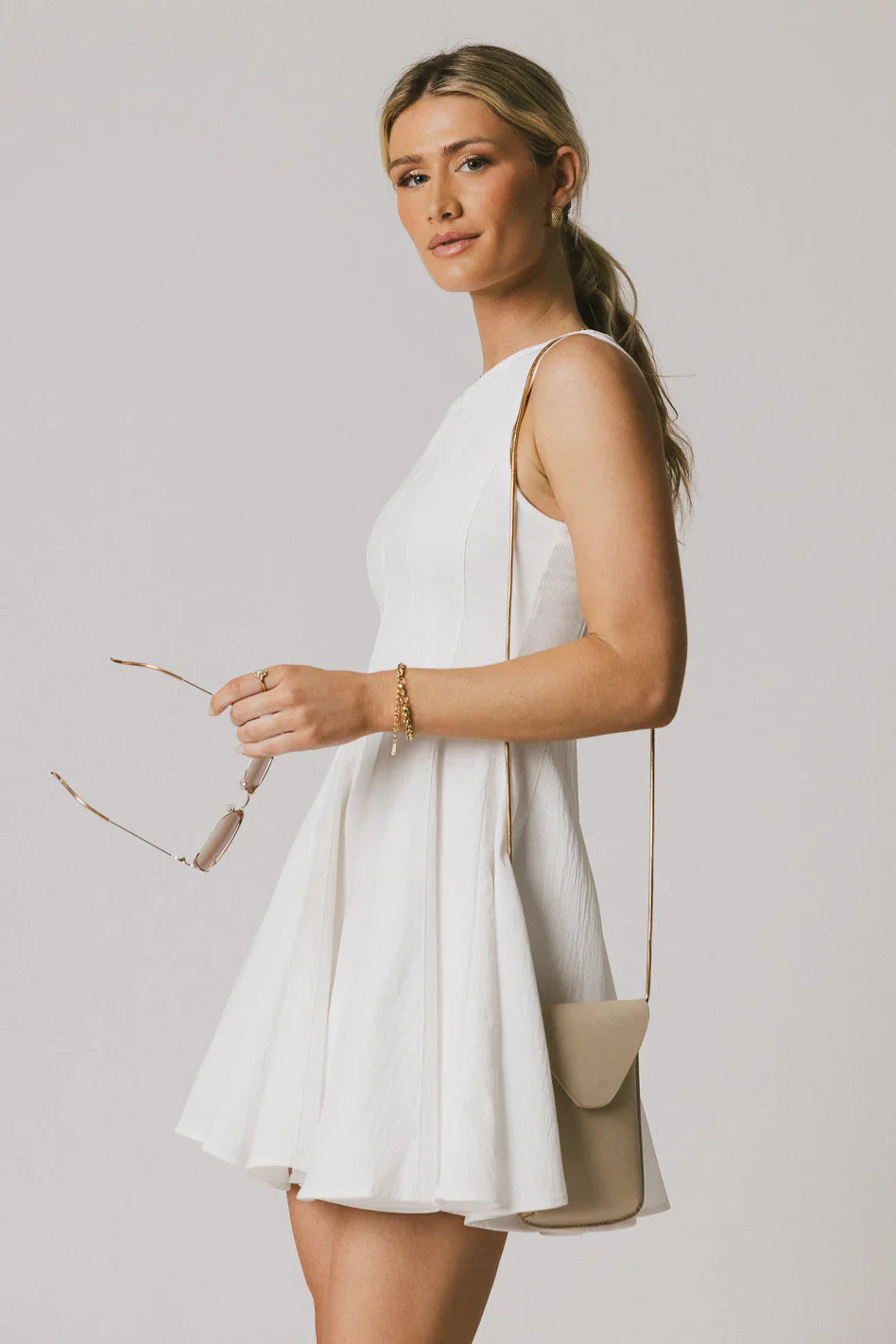 Liora Mini Dress in White FINAL SALE