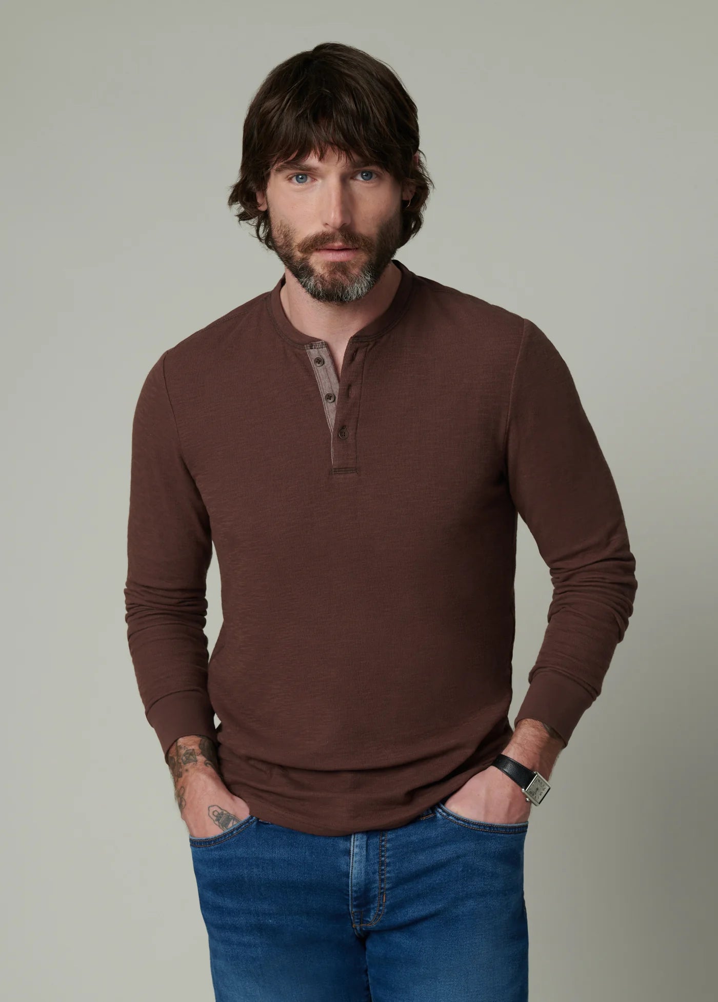 DWIGHT DOUBLE FACE HENLEY