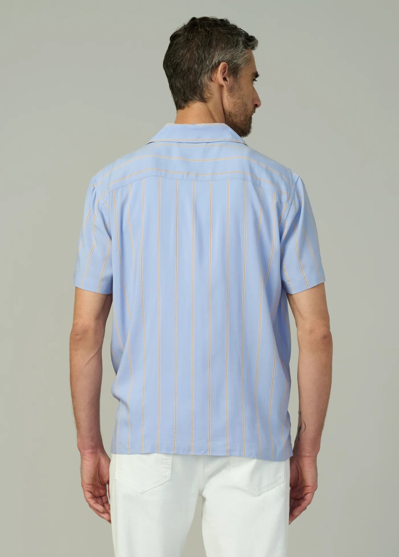 VISCOSE STRIPE CAMP SHIRT