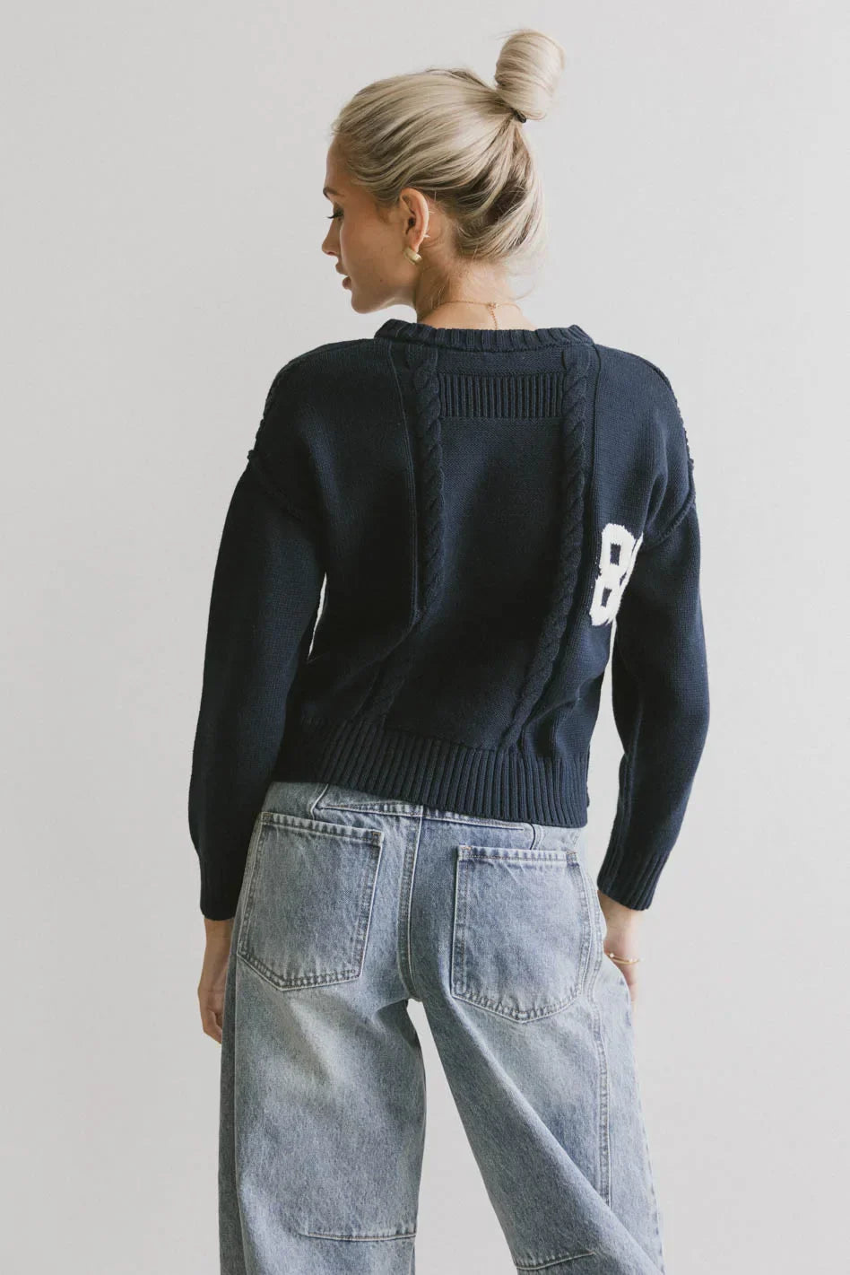 Jersey Cable Knit Sweater FINAL SALE