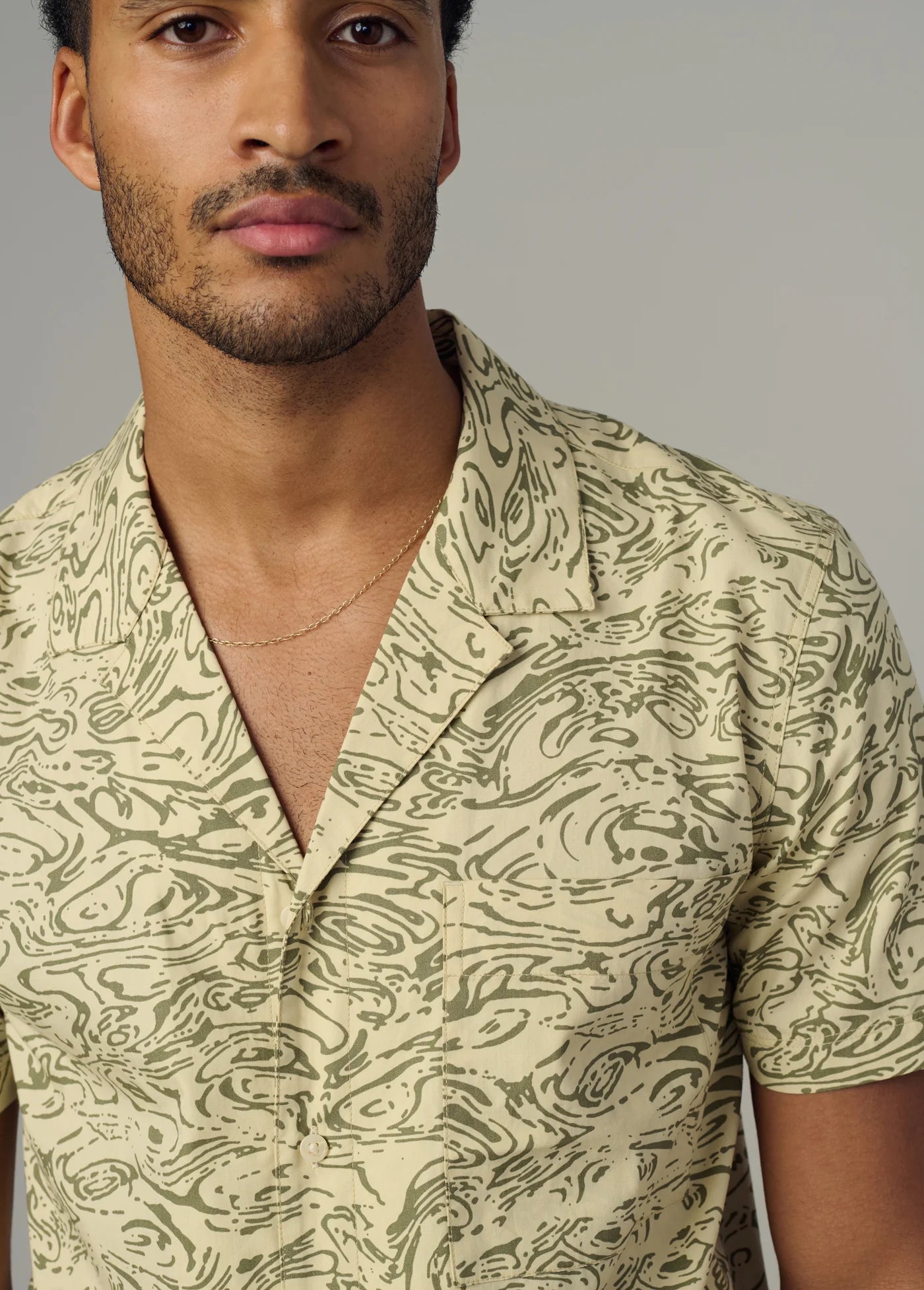 CAMP COLLAR PRINTED SHIRT