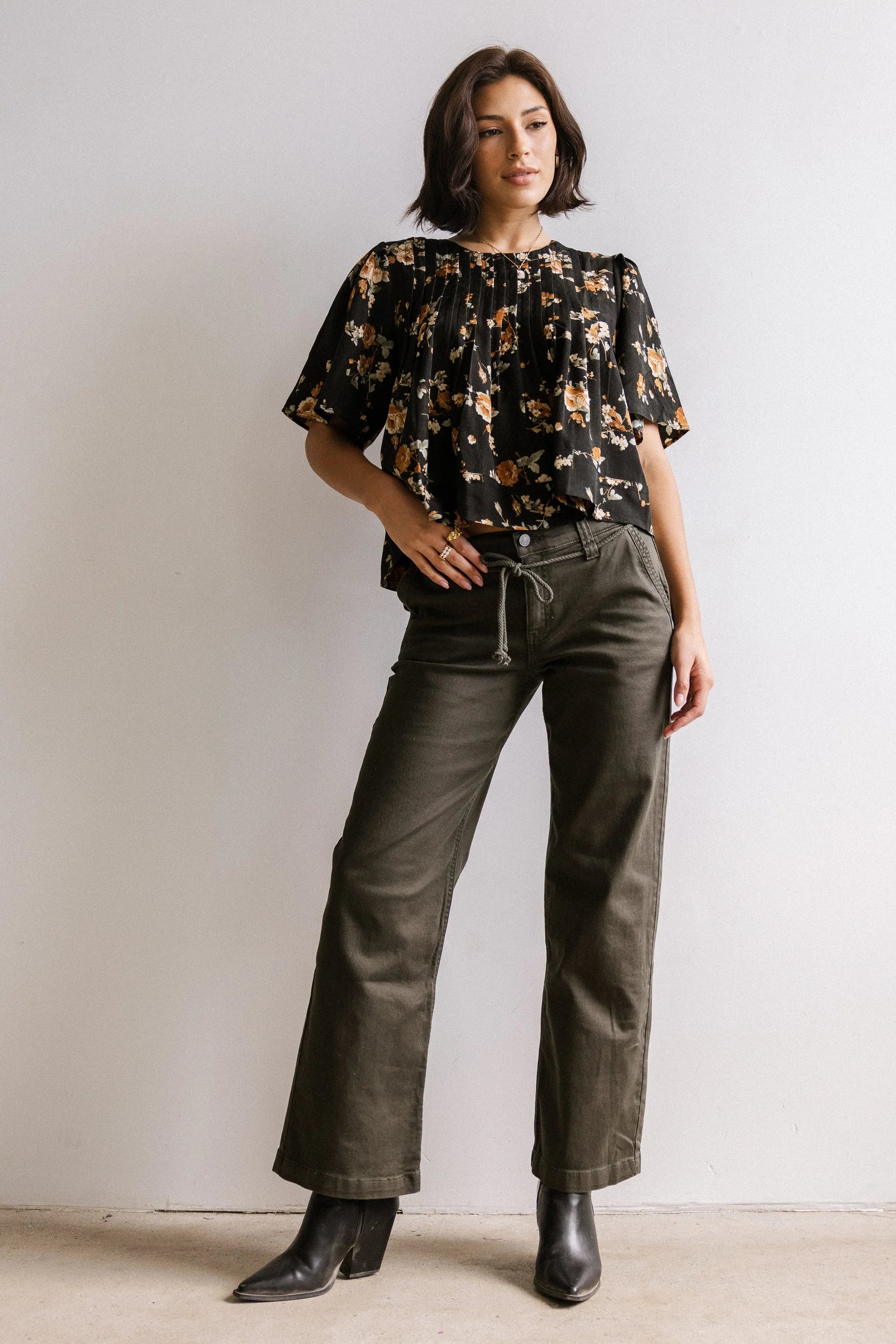Rose Pleated Blouse