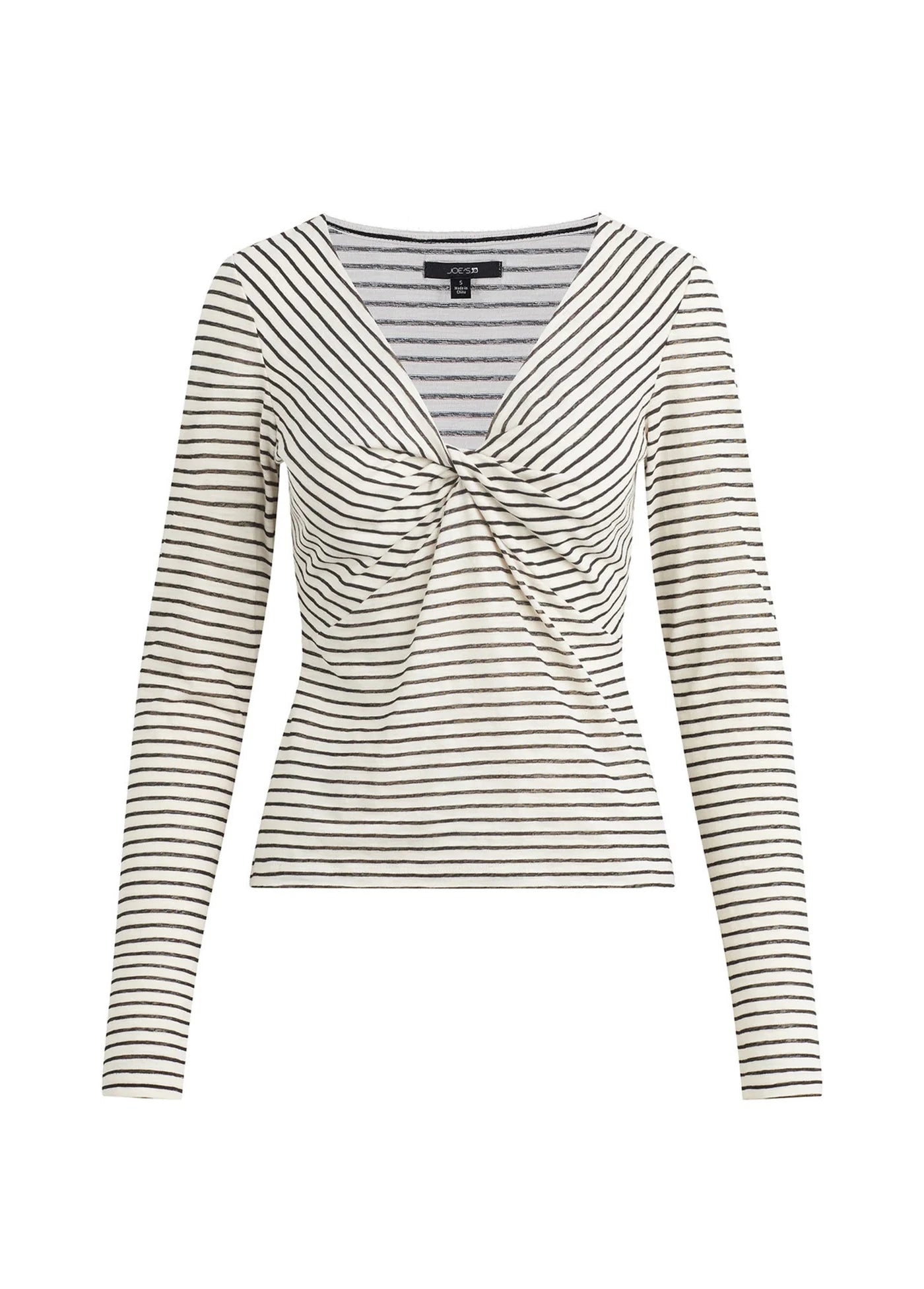THE AVA STRIPE TWIST V NECK TOP