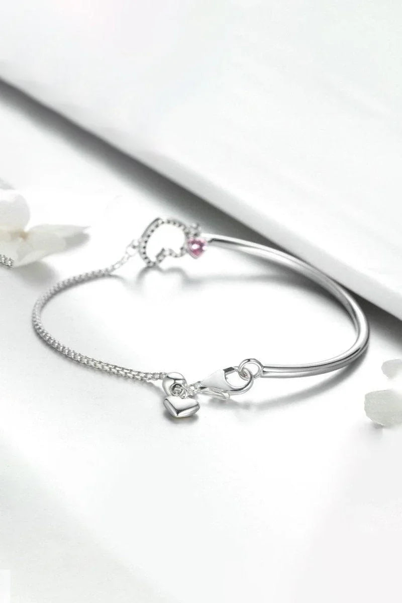 Heart Charm Bracelet in Sterling Silver