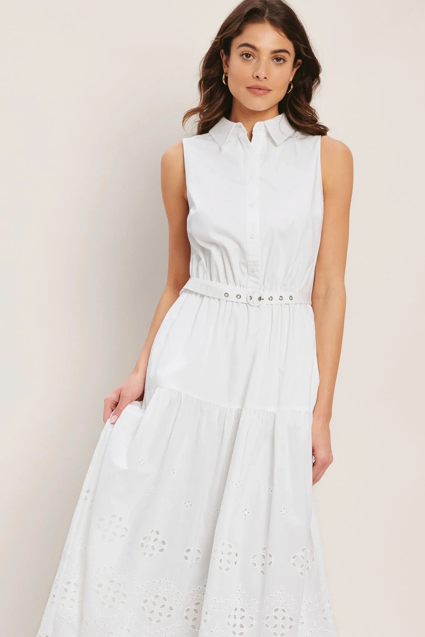 HAMPTONS SUMMER WHITE MIDI DRESS