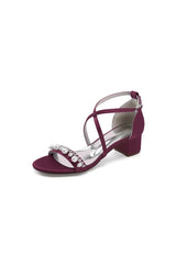 Open Toe Pearl Hollow Out Chunky Heels