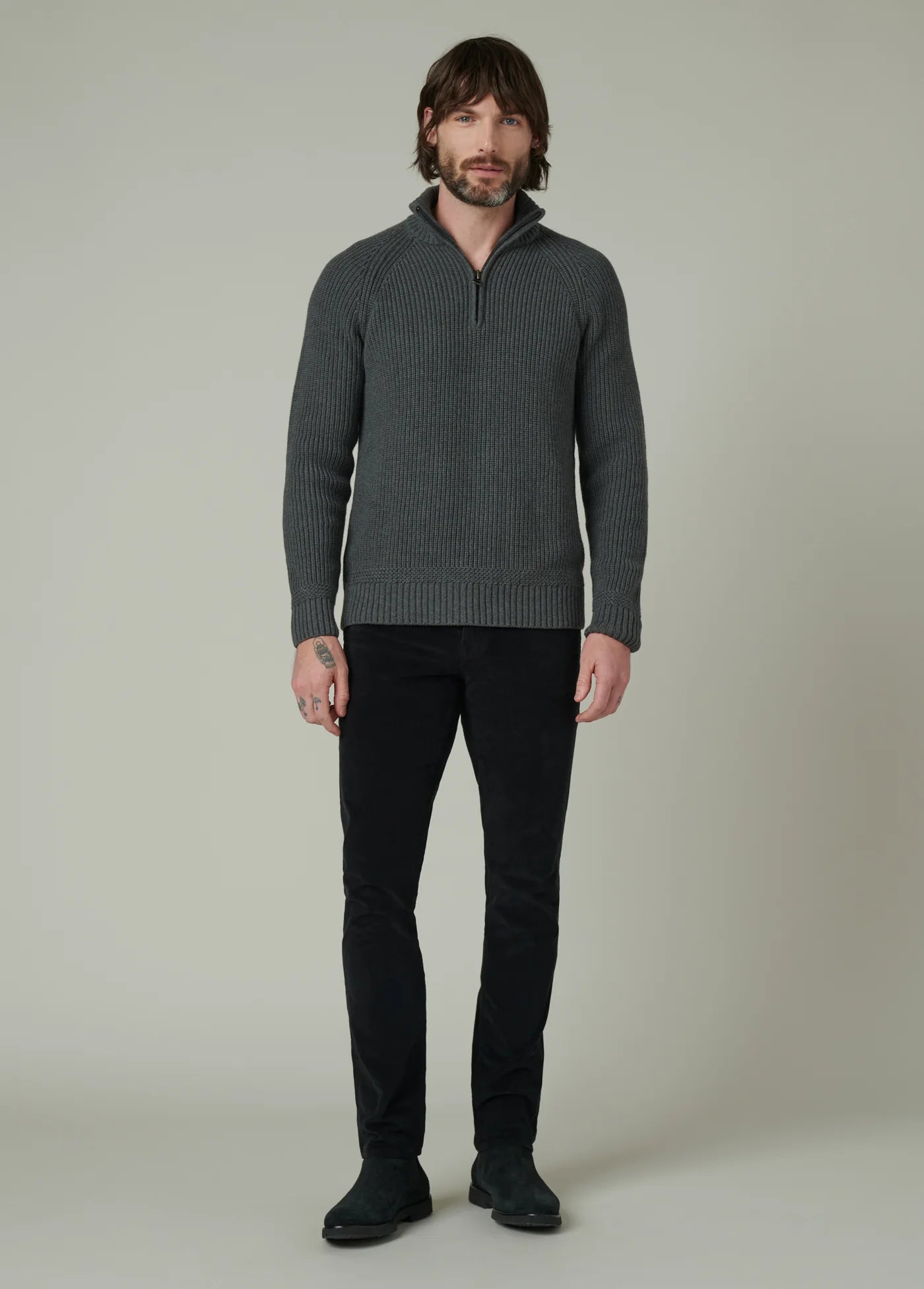 ARCHIE QUARTER ZIP SWEATER