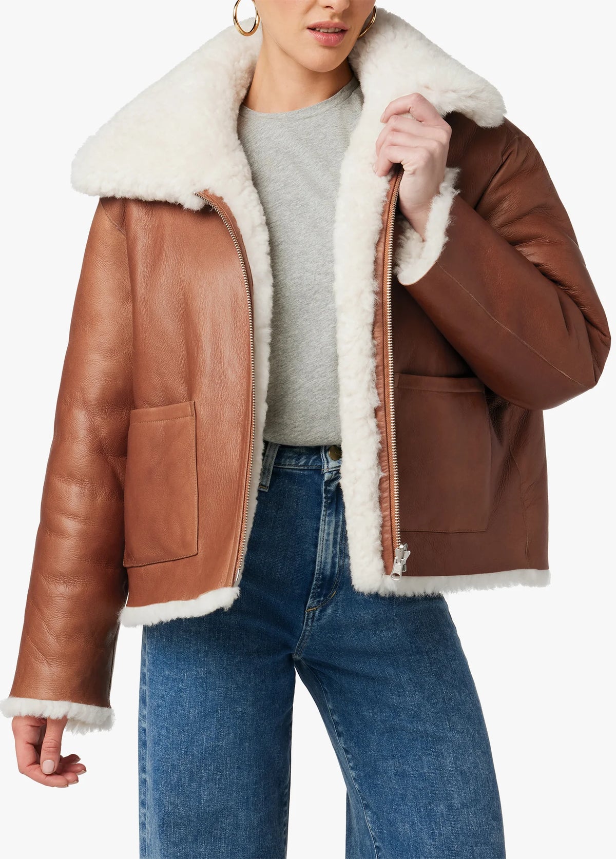 THE LISA REVERSIBLE SHEARLING LEATHER JACKET