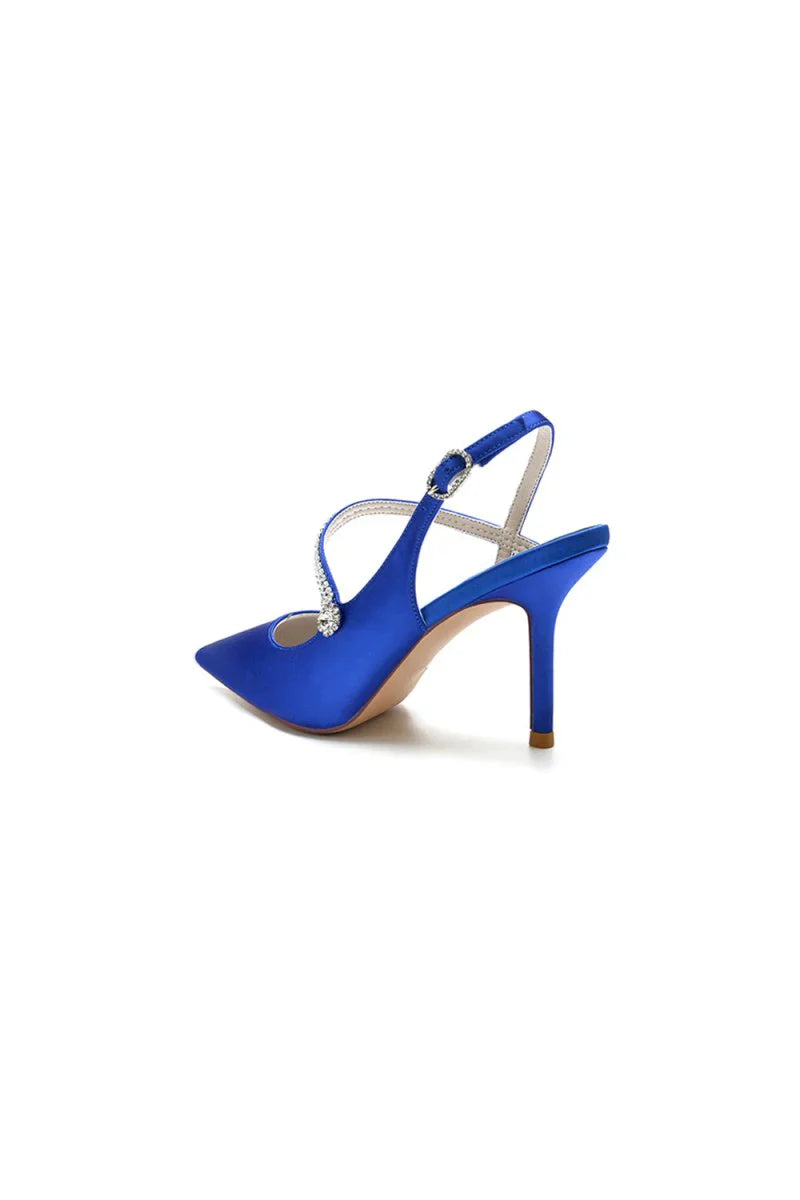 Crystal Strap Pointed Toe Stiletto Heel Shoes