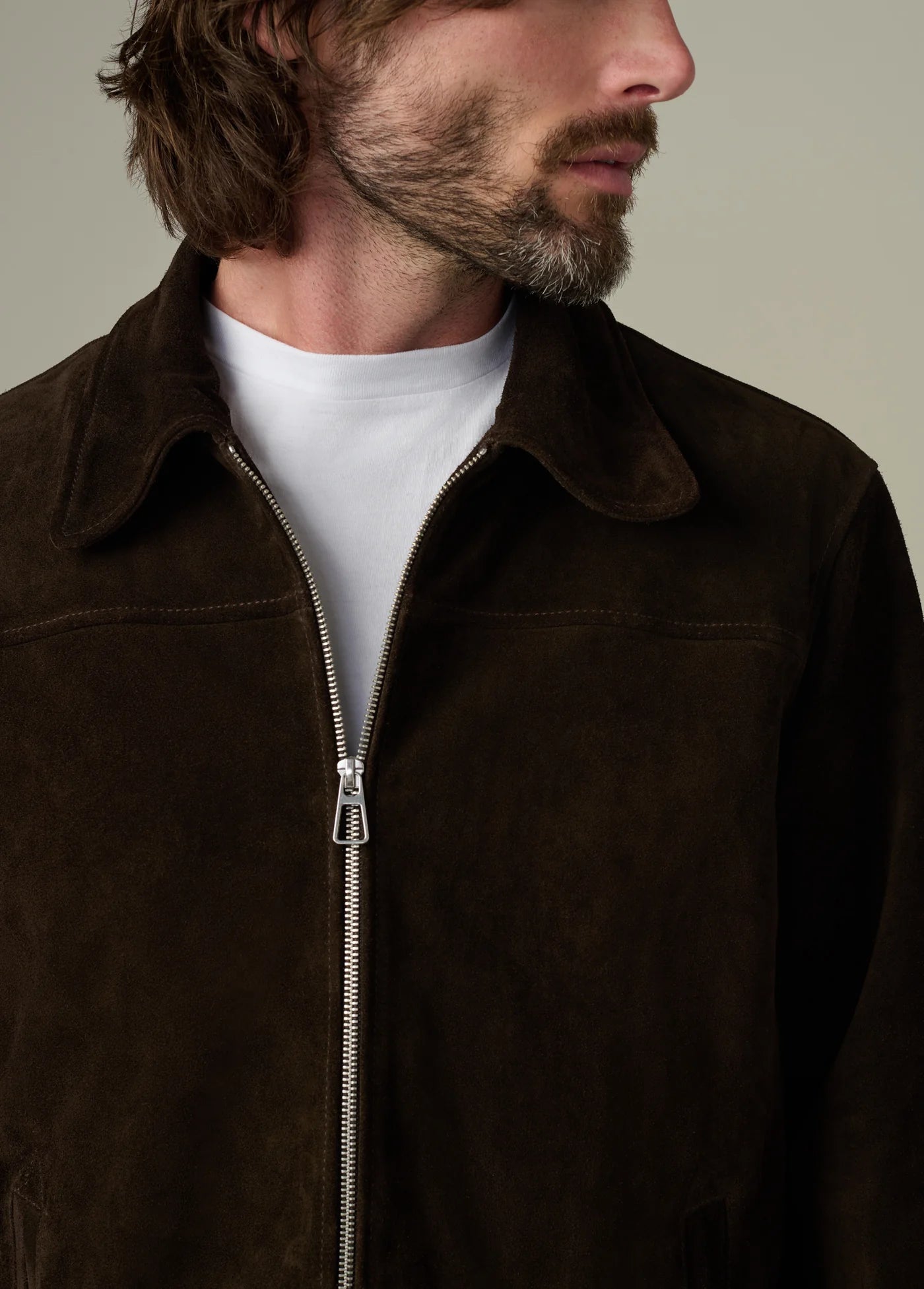 SUEDE DRESS ZIP JACKET