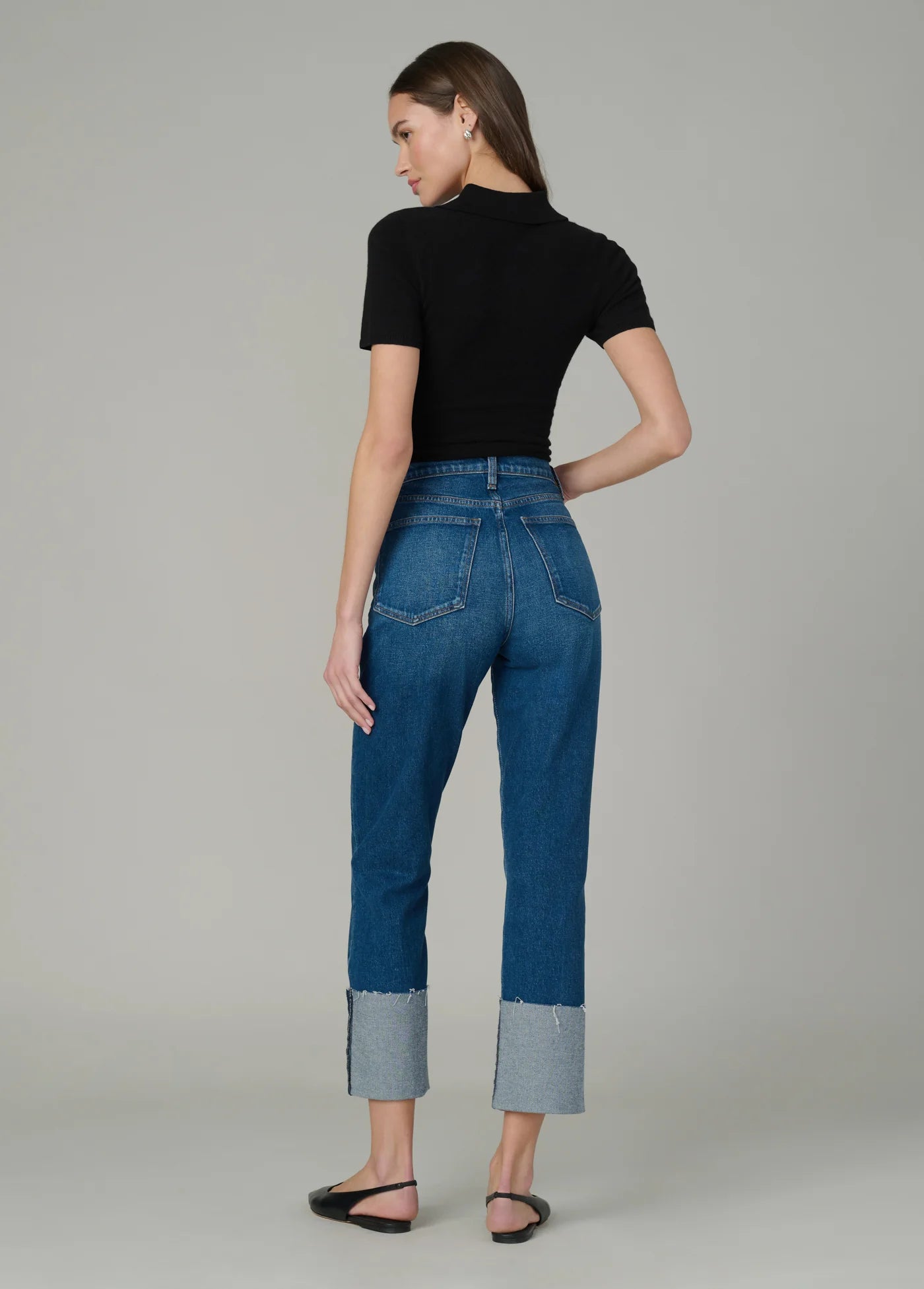 THE CASHMERE SHORT SLEEVE POLO SWEATER