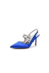 Pointed Toe Stiletto Heels with Rhinestone Strap