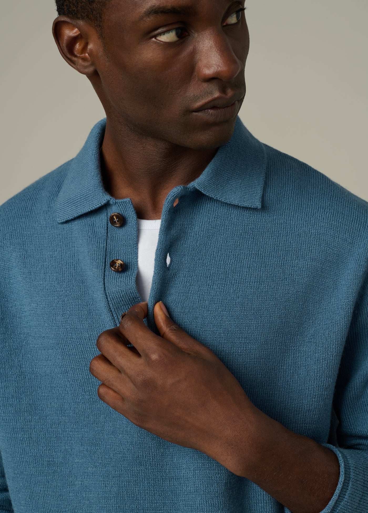 MERINO POLO SWEATER