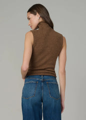 THE STEVIE SLEEVELESS ROLL NECK SWEATER