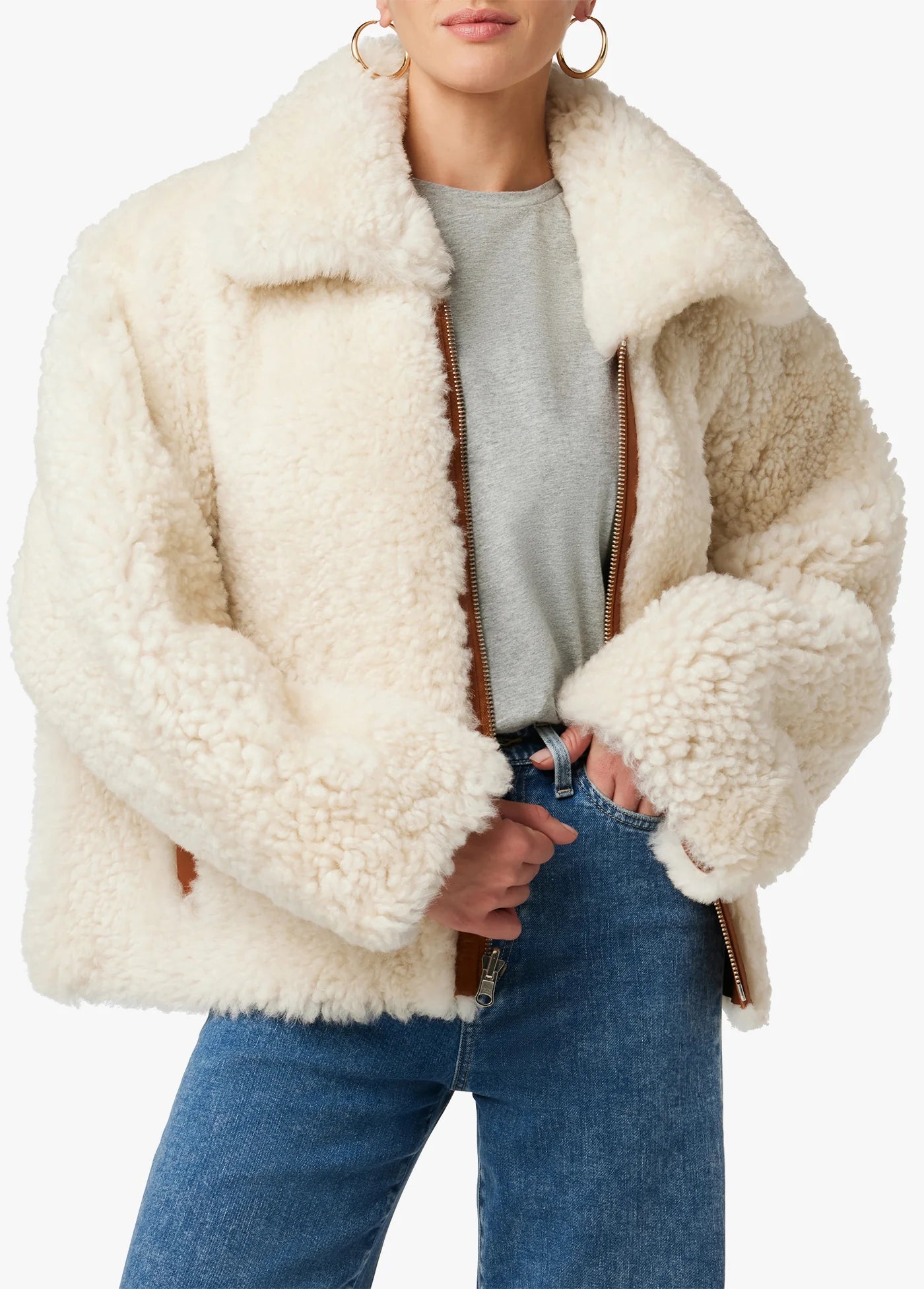 THE LISA REVERSIBLE SHEARLING LEATHER JACKET