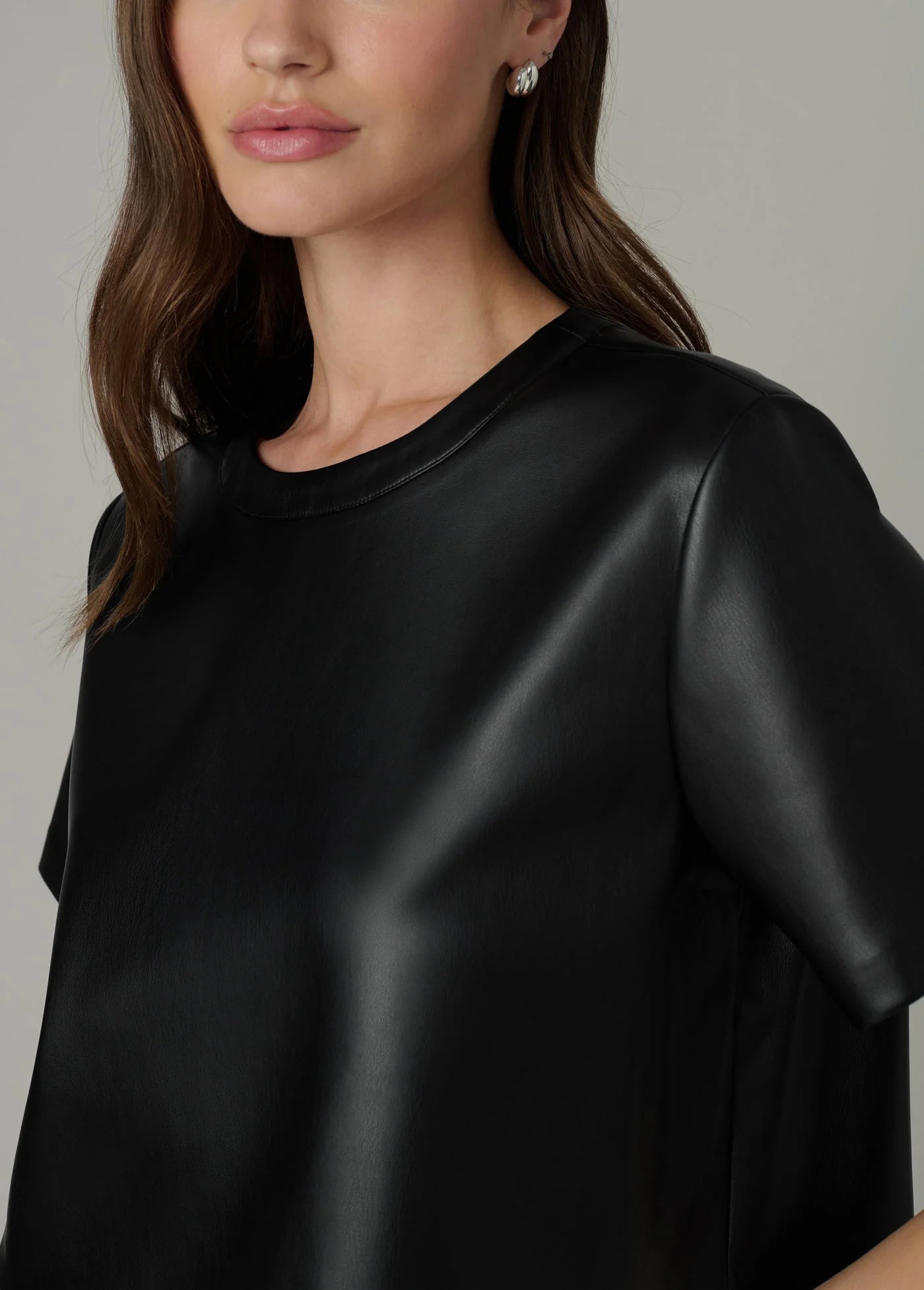 THE BOXY VEGAN LEATHER TEE