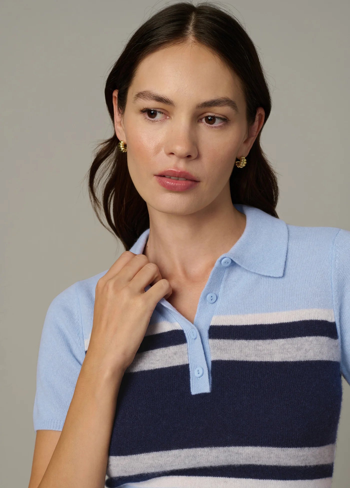THE CASHMERE SHORT SLEEVE RUGBY POLO