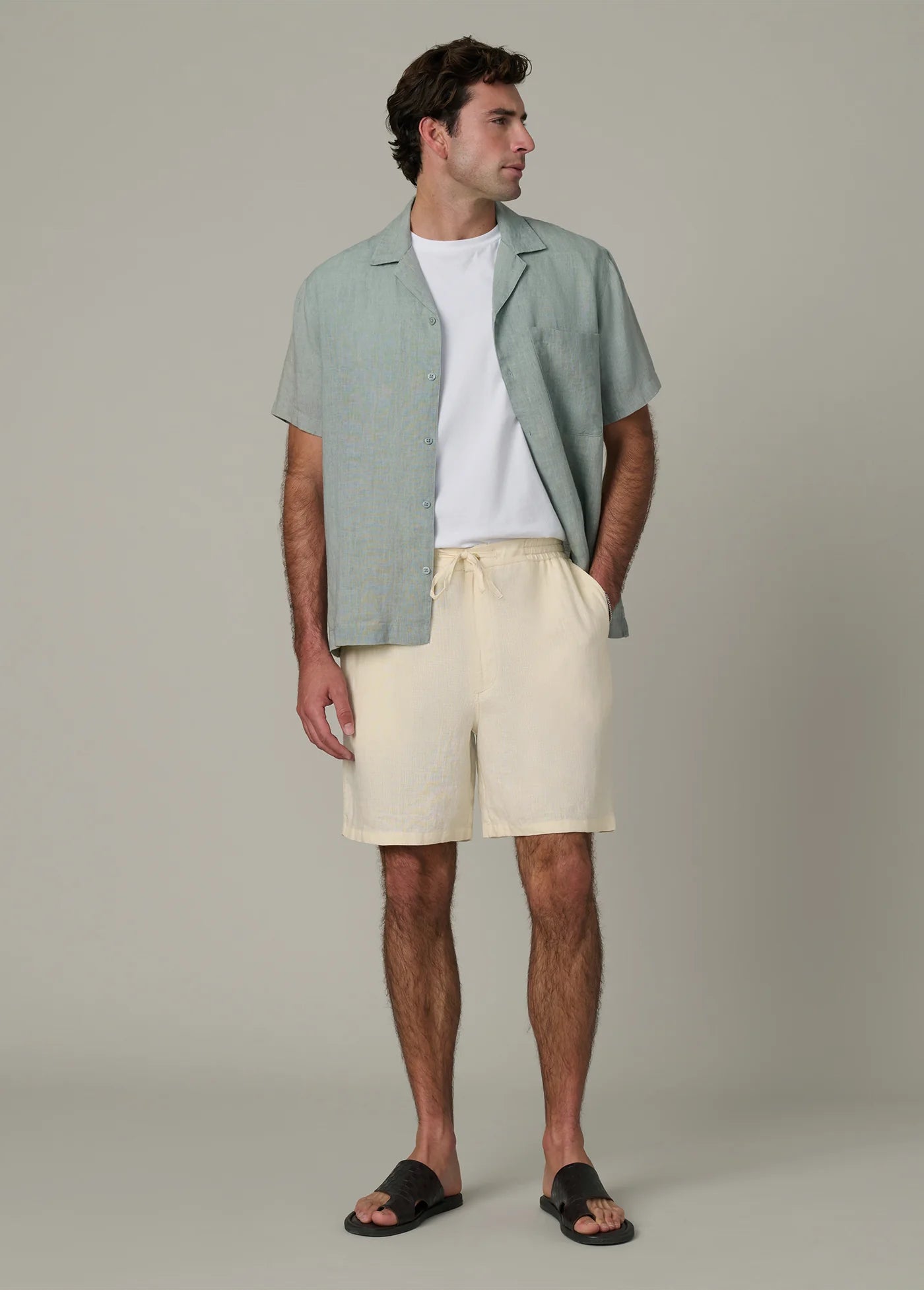 SHORT SLEEVE CAMP COLLAR SHIRT