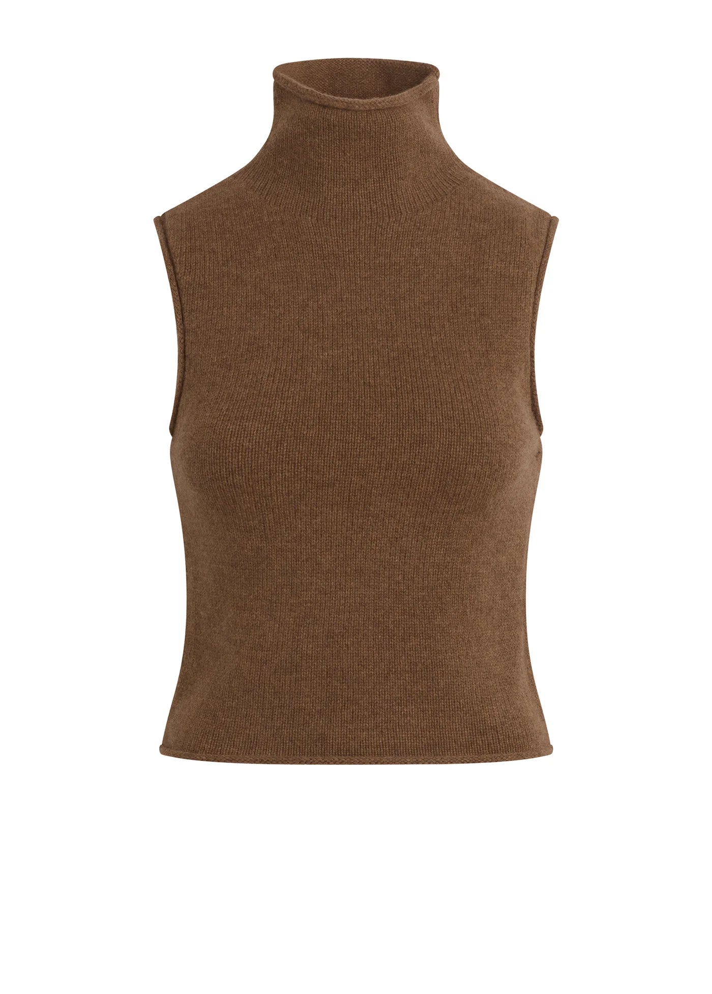 THE STEVIE SLEEVELESS ROLL NECK SWEATER