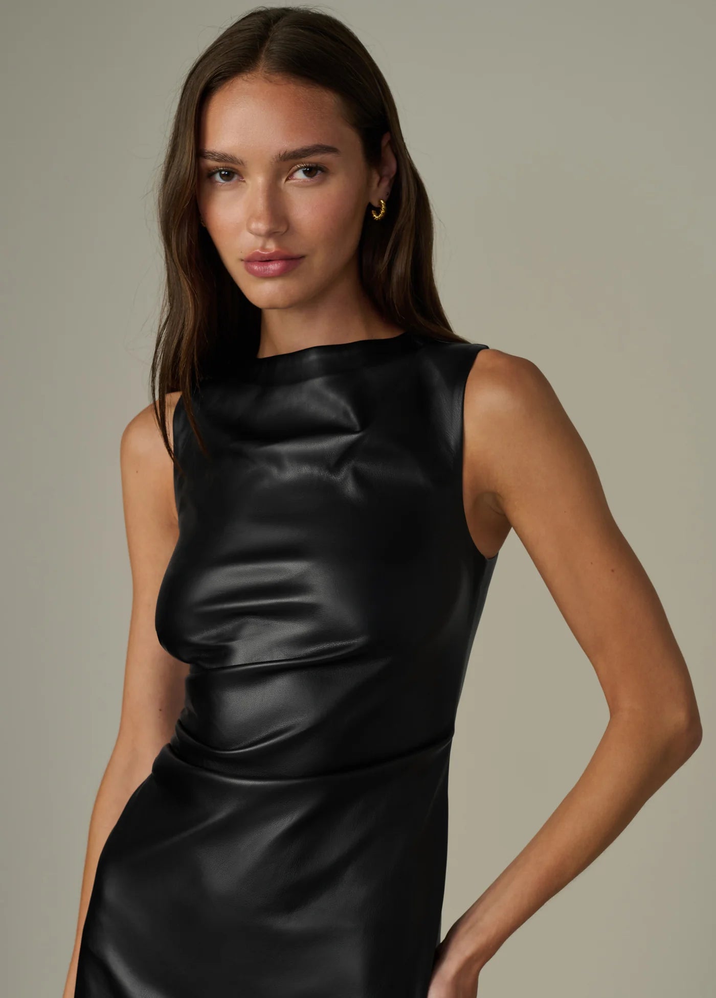 THE MEG VEGAN LEATHER DRESS