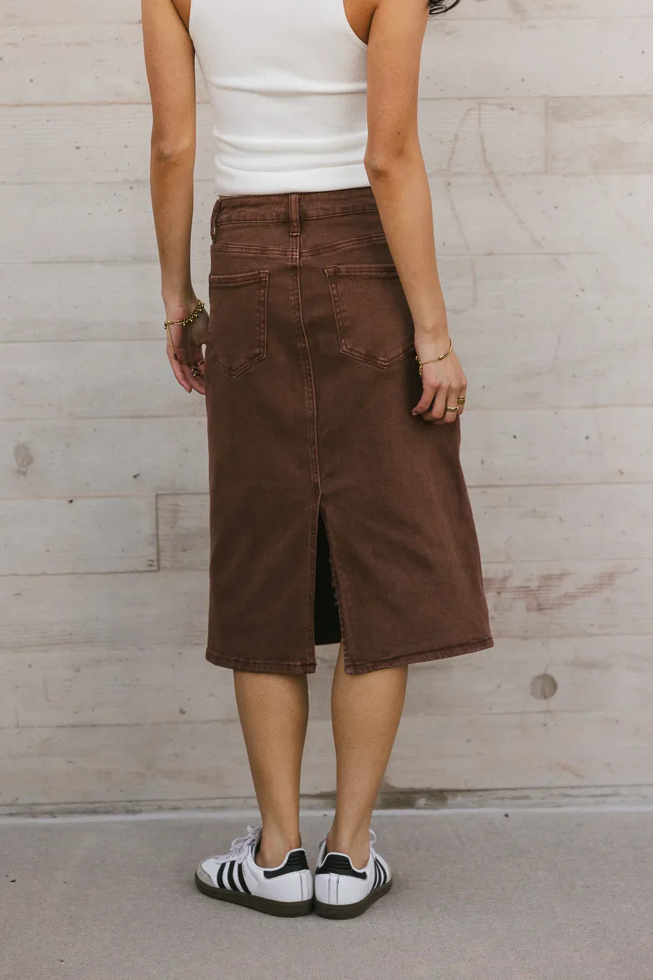 Jordan Denim Skirt in Brown FINAL SALE