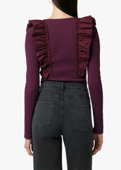 THE LIV RUFFLE LS KNIT TOP
