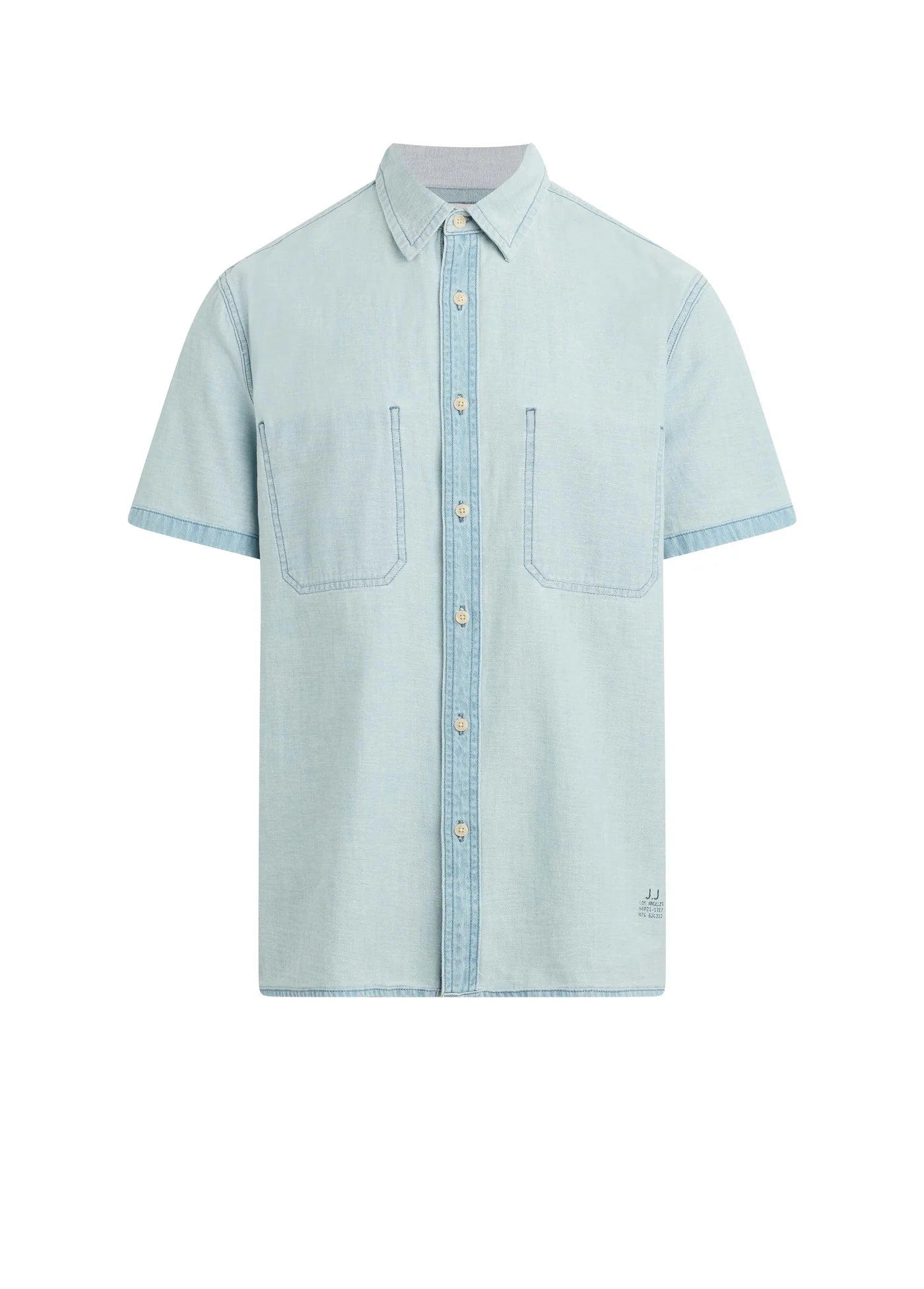 REVERSE CHAMBRAY CAMP SHIRT