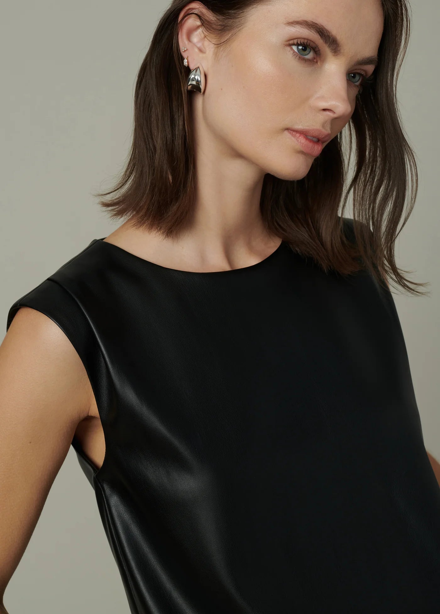 THE MAEVE VEGAN LEATHER TEE