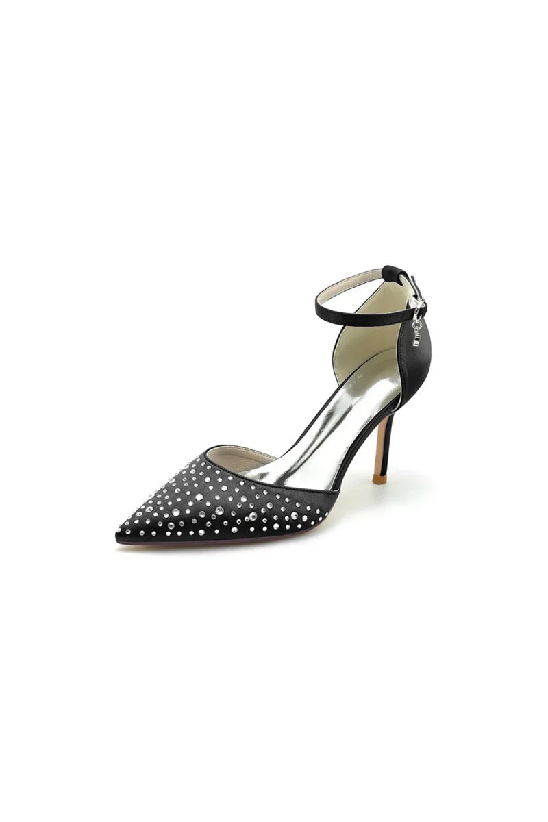 Pointed Toe High Heels with Ankle Strap