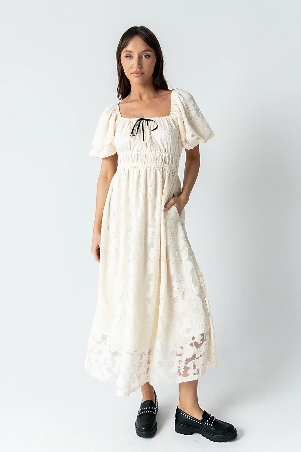 Tracie Sheer Midi Dress