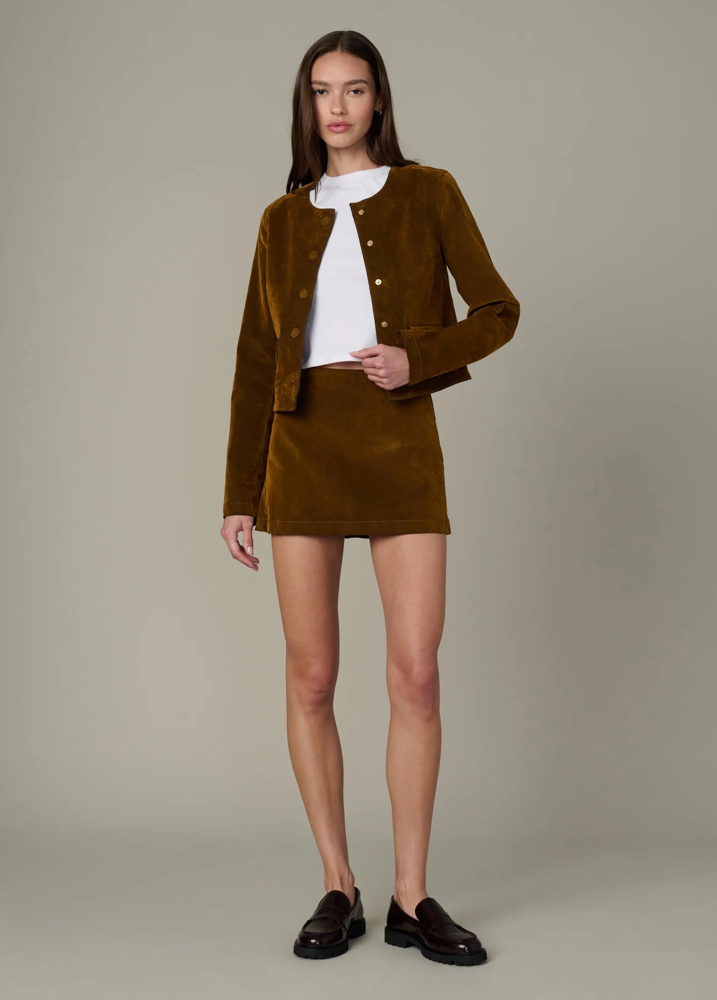 THE MINI SKIRT FLOCKED