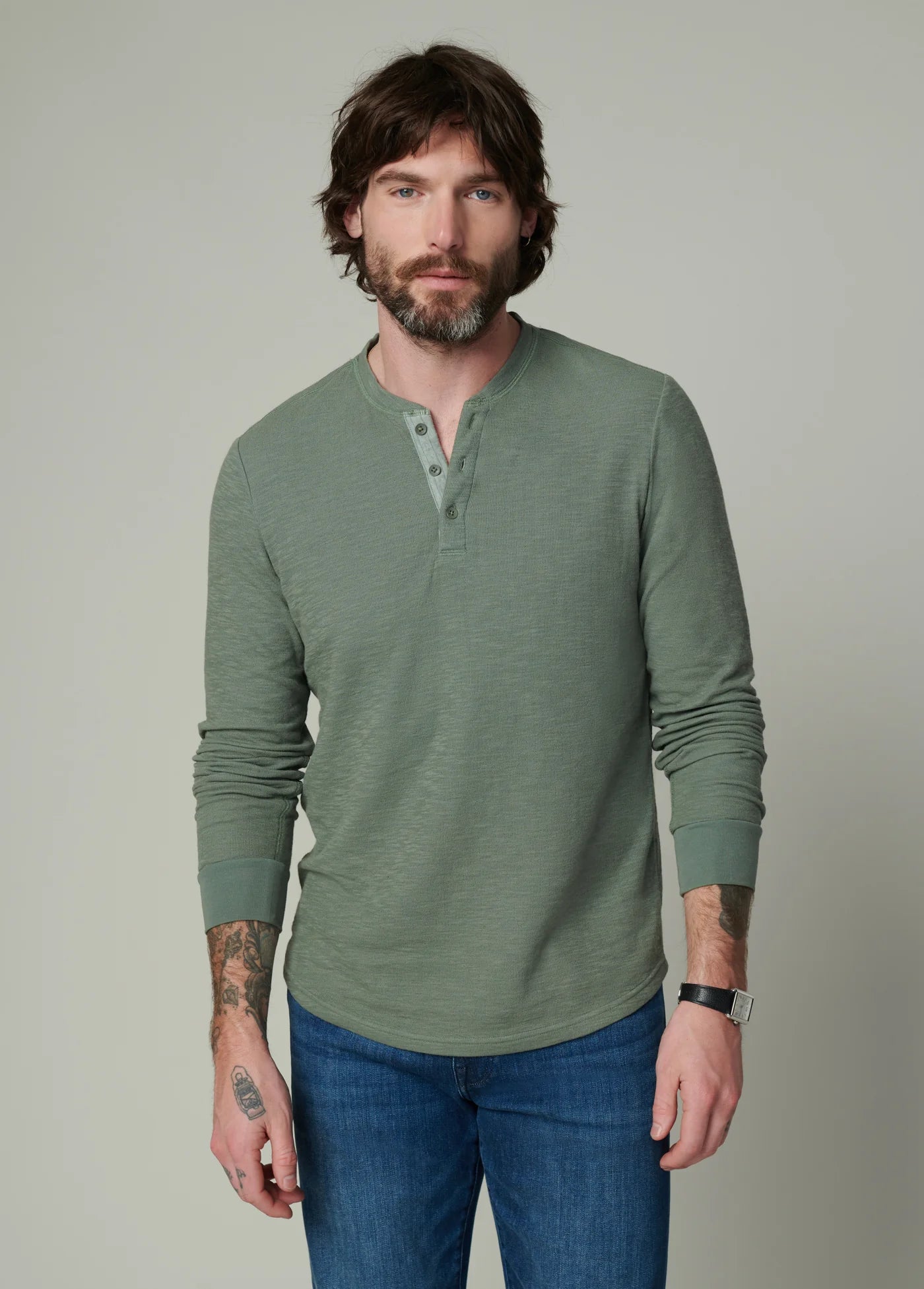 DWIGHT DOUBLE FACE HENLEY
