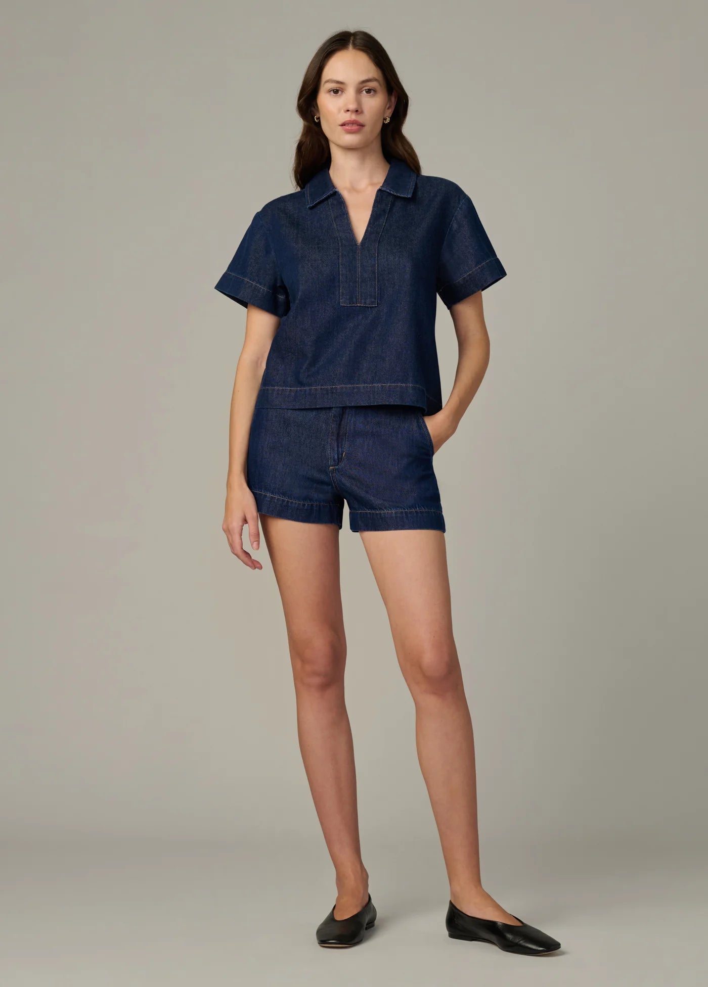 THE LILLIAN DENIM POPOVER SHIRT