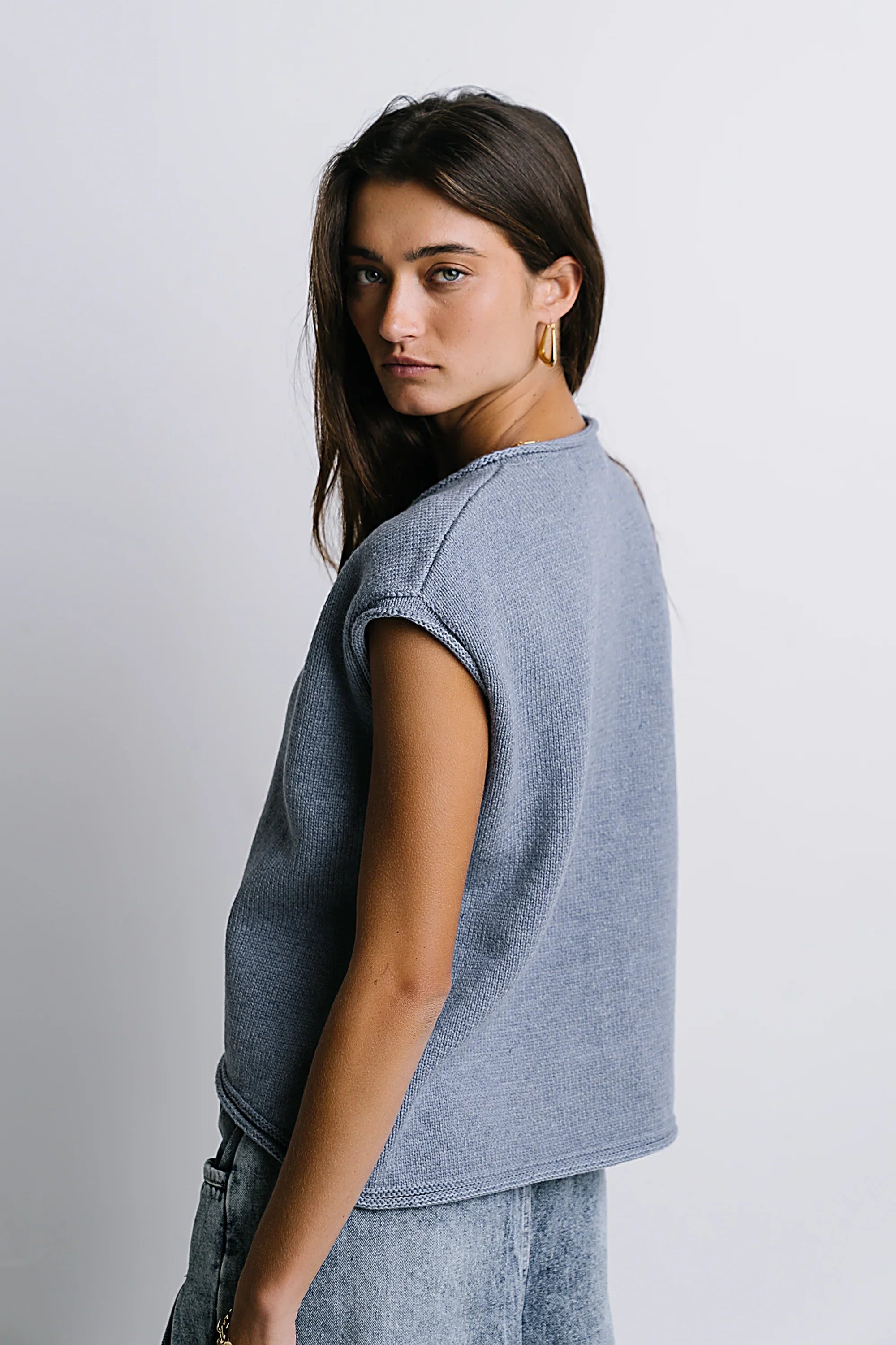 Paige Knit Sweater in Blue