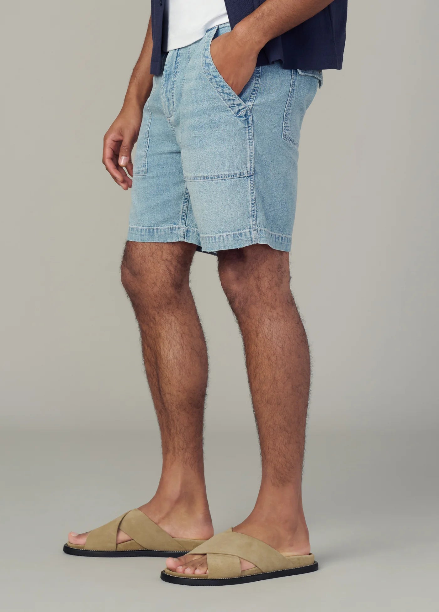 UTILITARIAN CHAMBRAY SHORTS