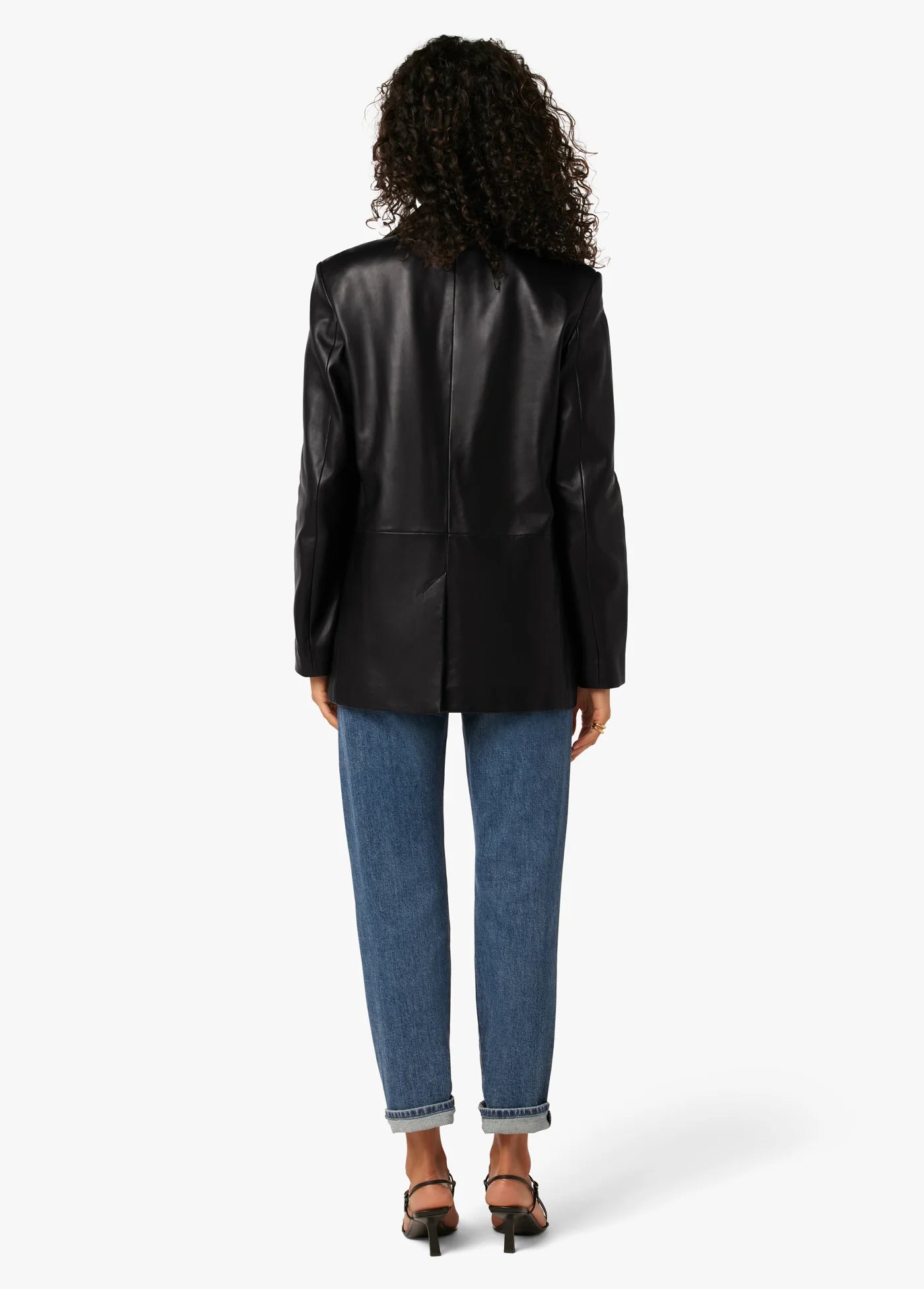 THE NINA BOYFRIEND LEATHER BLAZER