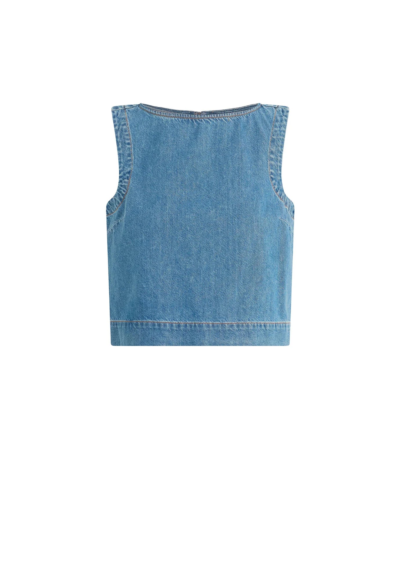 THE BOAT NECK DENIM SHELL TOP