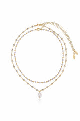 Crystal Spark and Ball Chain Necklace Set