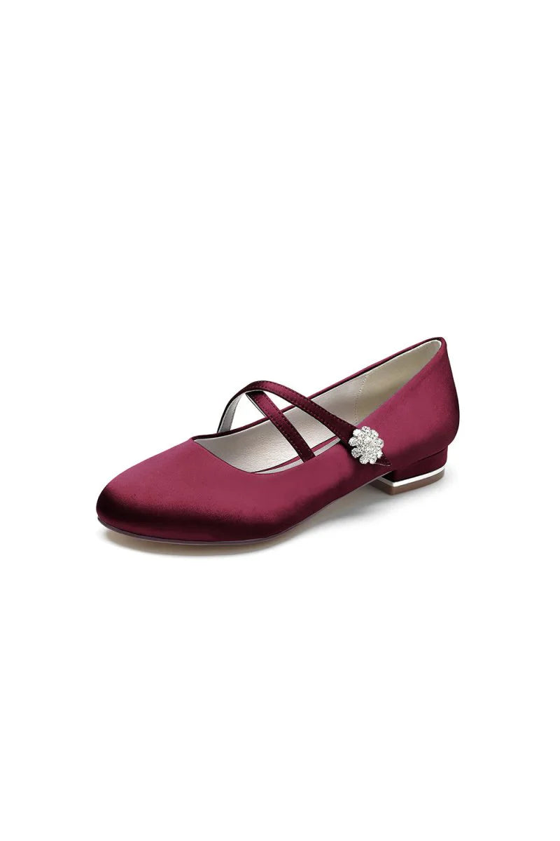 Flats with Rhinestone Buckle Party